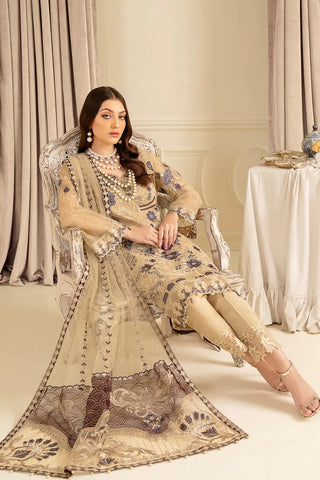 M 702 Minhal Embroidered Chiffon Collection Vol 7