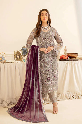 M 704 Minhal Embroidered Chiffon Collection Vol 7