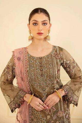 M 705 Minhal Embroidered Chiffon Collection Vol 7