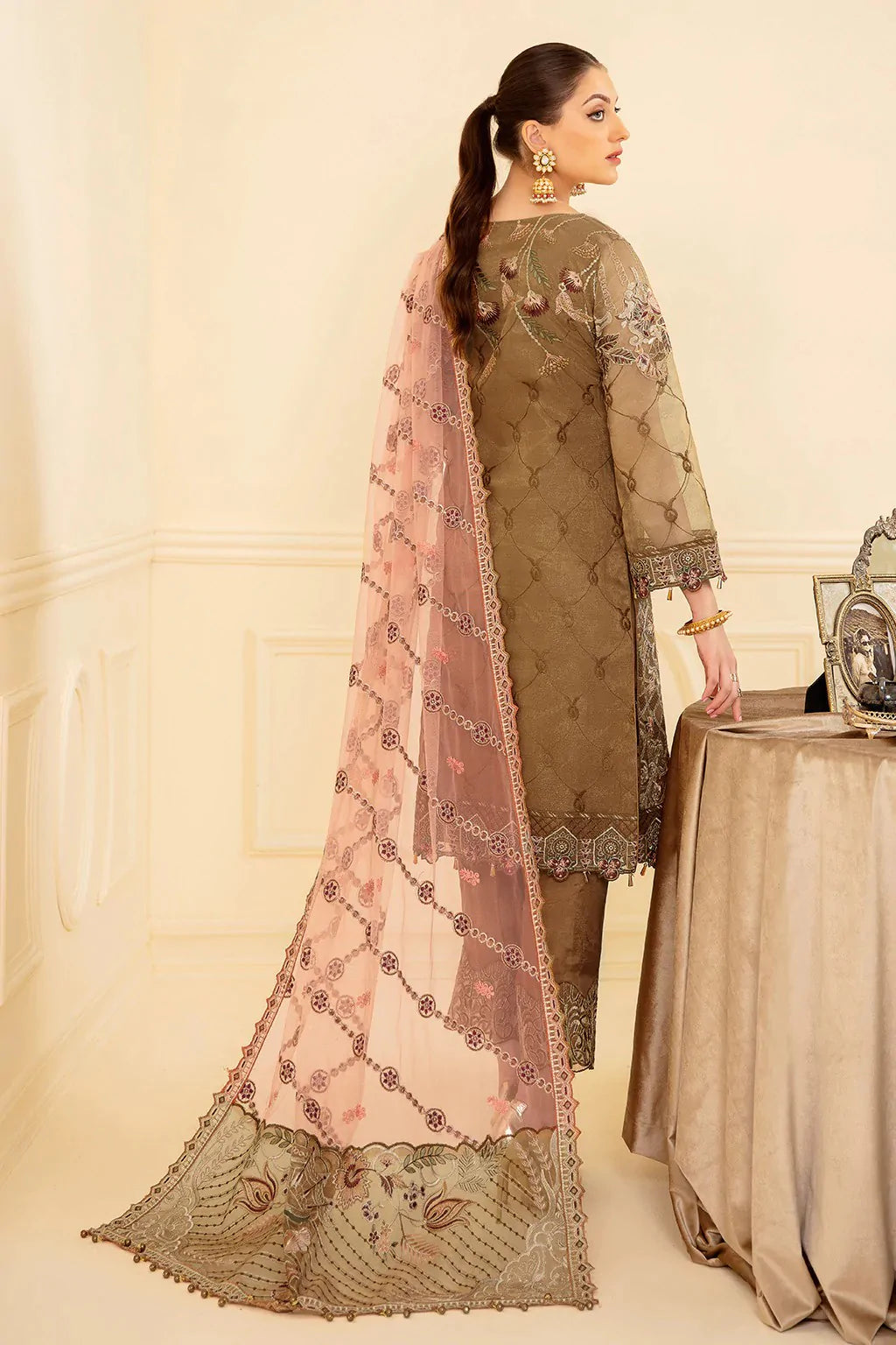 Picture of Ramsha - M 705 Minhal Embroidered Chiffon Collection Vol 7 - Available at Raja Sahib