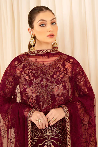 M 706 Minhal Embroidered Chiffon Collection Vol 7