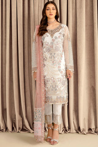 M 707 Minhal Embroidered Chiffon Collection Vol 7