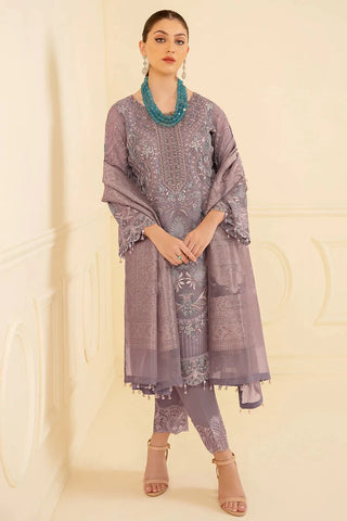 M 709 Minhal Embroidered Chiffon Collection Vol 7