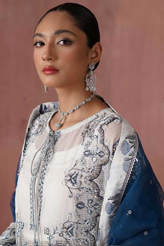 QFD 0049 White Tales Naqsh Embroidered Chiffon Wedding Collection