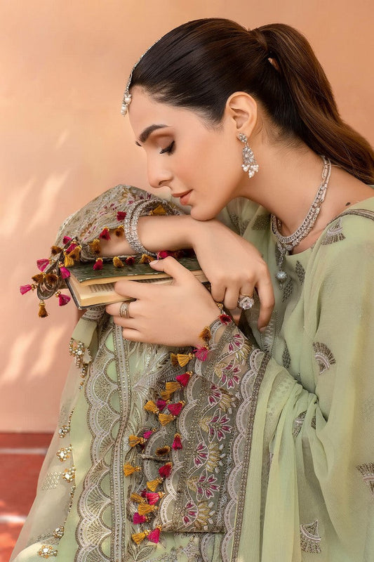 Picture of Flossie - E 104 Mosstone Elnaz Chiffon Collection Vol 1 - Available at Raja Sahib