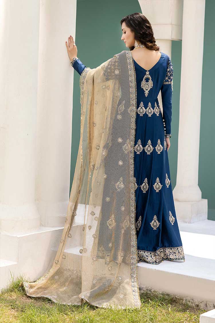 Picture of Meem - D 03 Blue Prism Luxury Cotton Sateen Handwork Collection - Available at Raja Sahib