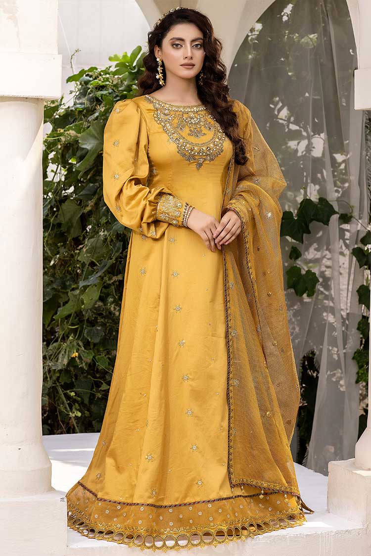 Picture of Meem - D 06 Daffodils Luxury Cotton Sateen Handwork Collection - Available at Raja Sahib