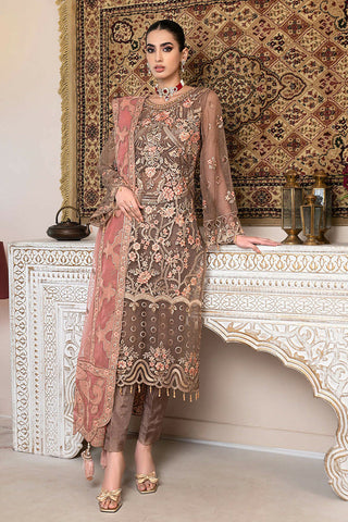 D 005 Apricot Blossom Luxury Embroidered Collection
