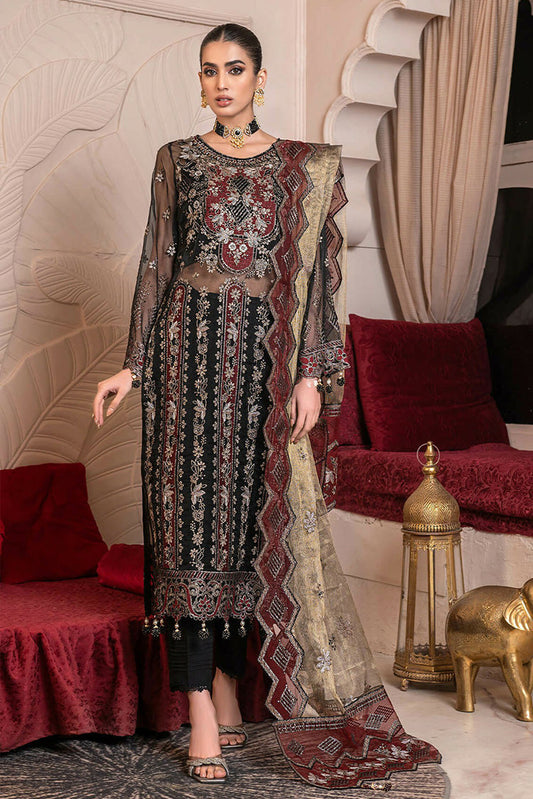 Picture of Janique - D 006 Black Frescoe Luxury Embroidered Collection - Available at Raja Sahib