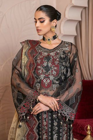 D 006 Black Frescoe Luxury Embroidered Collection