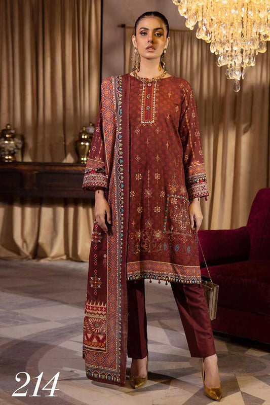 Picture of Shaista - Design 214 Aleena Embroidered Khaddar Collection - Available at Raja Sahib