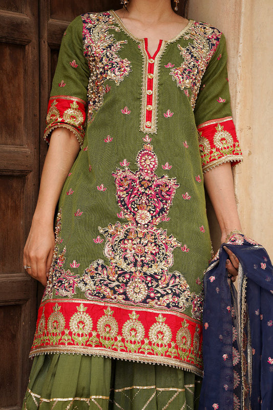 Picture of Ayat - Dhanak Luxury Pret Collection - Zaitoon - Available at Raja Sahib