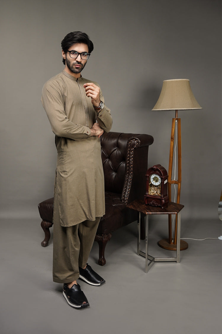 Picture of Black Pearl-Burly Wood Kameez Shalwar - C12OL - Available at Raja Sahib