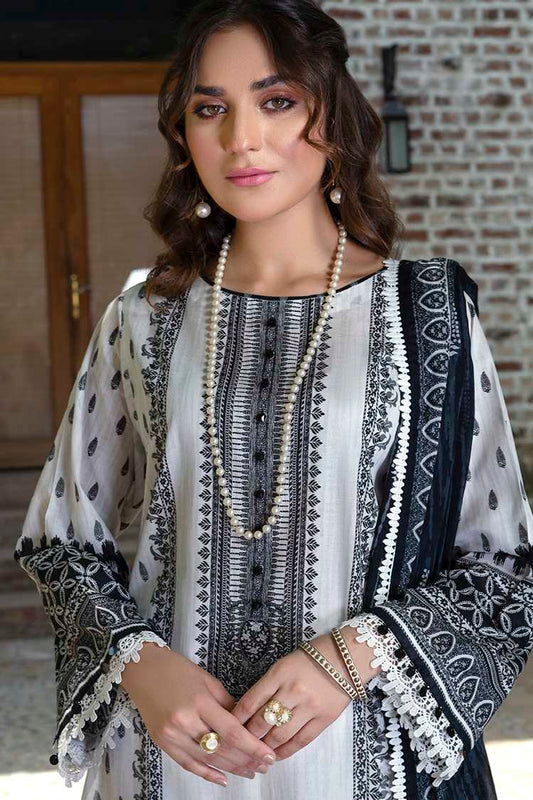 Picture of 3-PC Unstitched Digital Printed Lawn Suit - Available at Raja Sahib