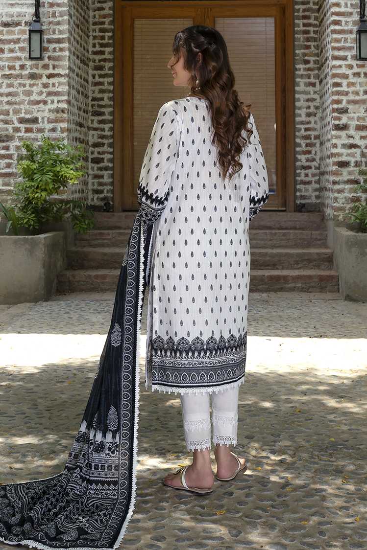 Picture of 3-PC Unstitched Digital Printed Lawn Suit - Available at Raja Sahib