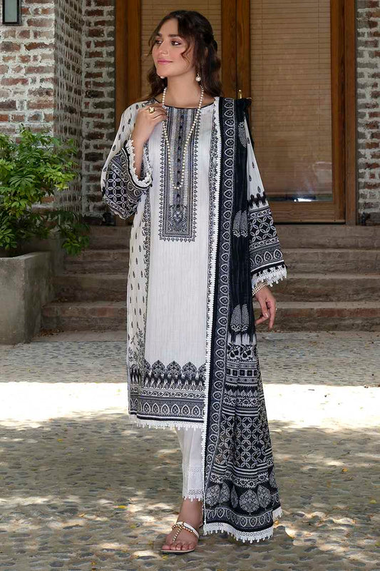 Picture of 3-PC Unstitched Digital Printed Lawn Suit - Available at Raja Sahib