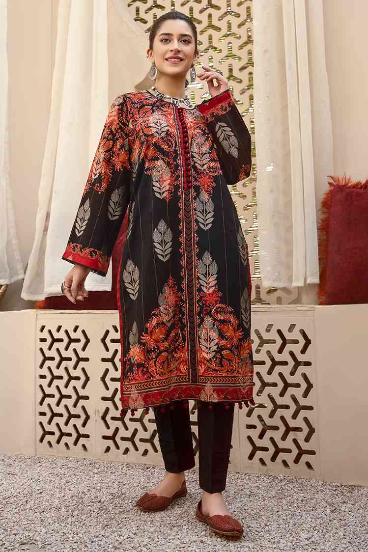 Picture of Ellena - Dusk EY-L1-3-09 Printed Jacquard Kurti - Available at Raja Sahib