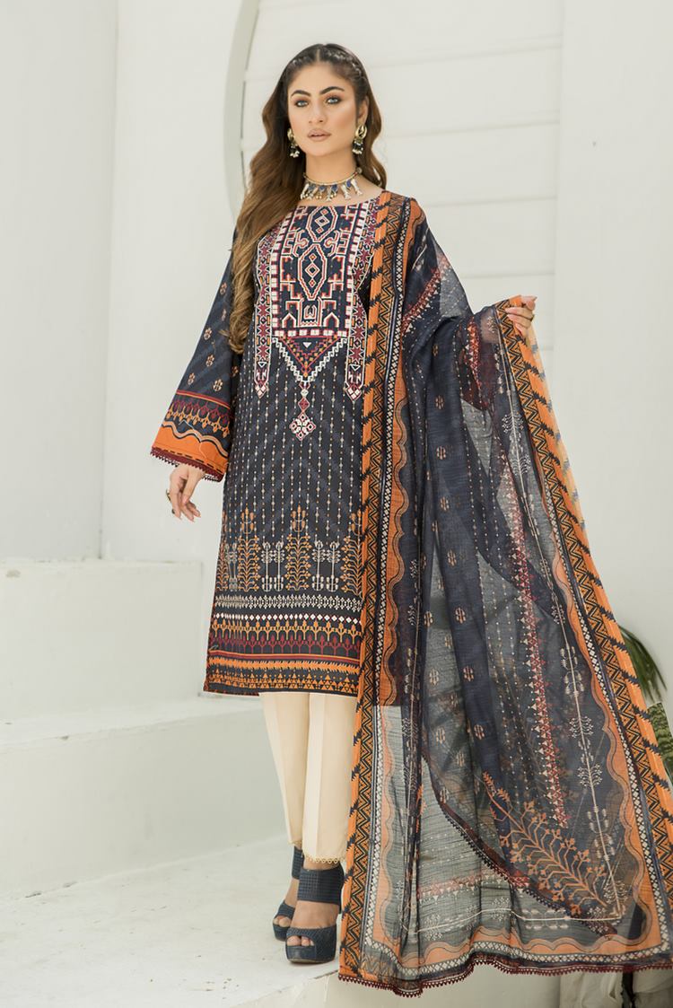 Picture of Ellena - 3-PC Stitched Lawn Suit - Available at Raja Sahib