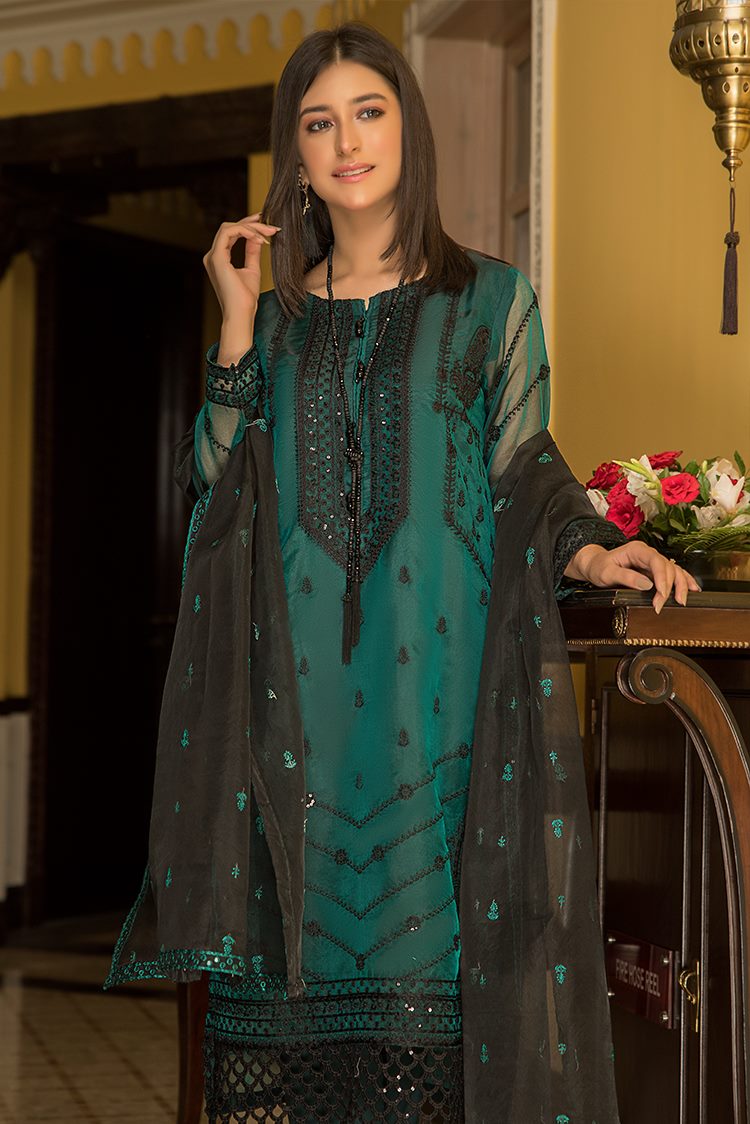 Picture of Ellena - 3-PC Stitched Organza Suit - Available at Raja Sahib