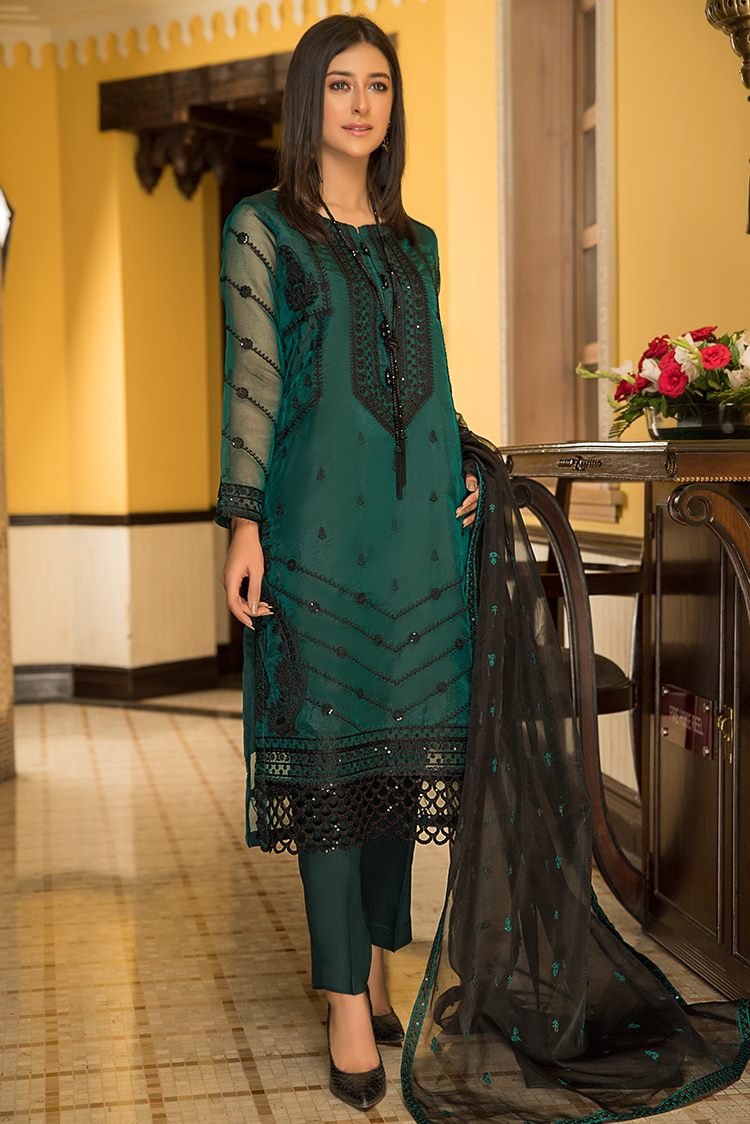 Picture of Ellena - 3-PC Stitched Organza Suit - Available at Raja Sahib