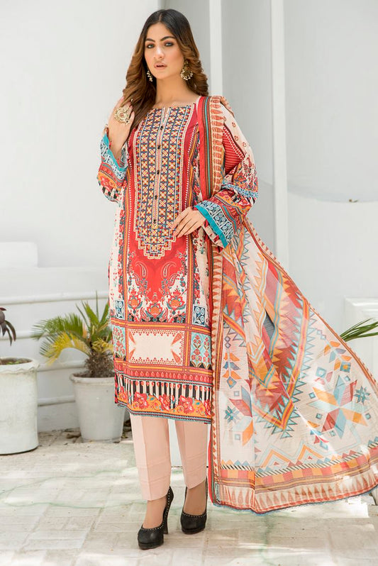 Picture of Ellena - Embroidered Self Jacquard 3-PC Suit - Available at Raja Sahib