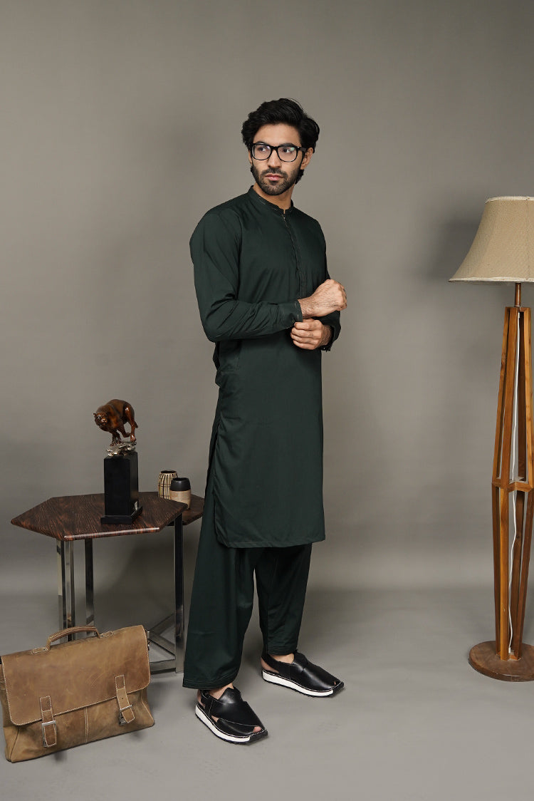 Picture of Black Pearl-Green Kameez Shalwar - BP33GN - Available at Raja Sahib