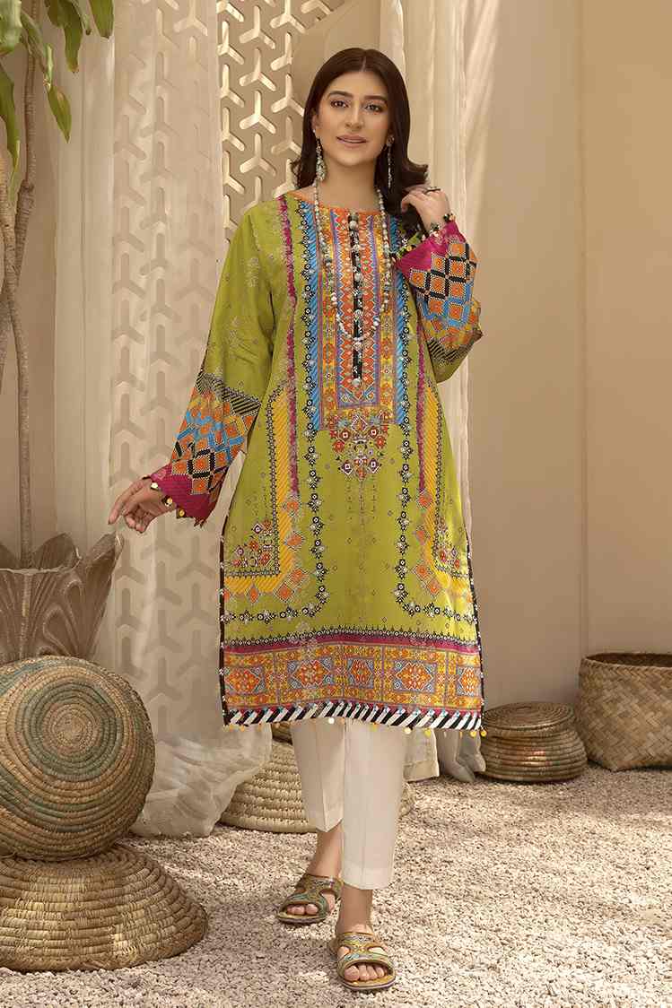 Picture of Ellena - Luna EY-L1-3-07 Printed Jacquard Kurti - Available at Raja Sahib