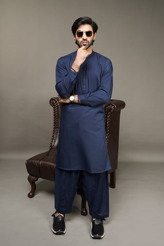 Black Pearl-Midnight Blue Kameez Shalwar - BP43NY