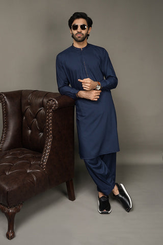 Black Pearl-Midnight Blue Kameez Shalwar - BP43NY