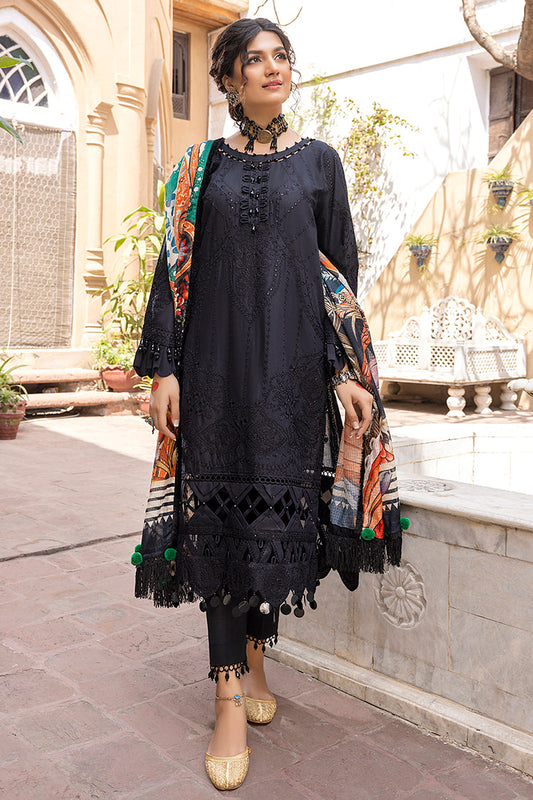 Picture of 3-PC Unstitched Embroidered Chikankari Lawn Suit - Available at Raja Sahib