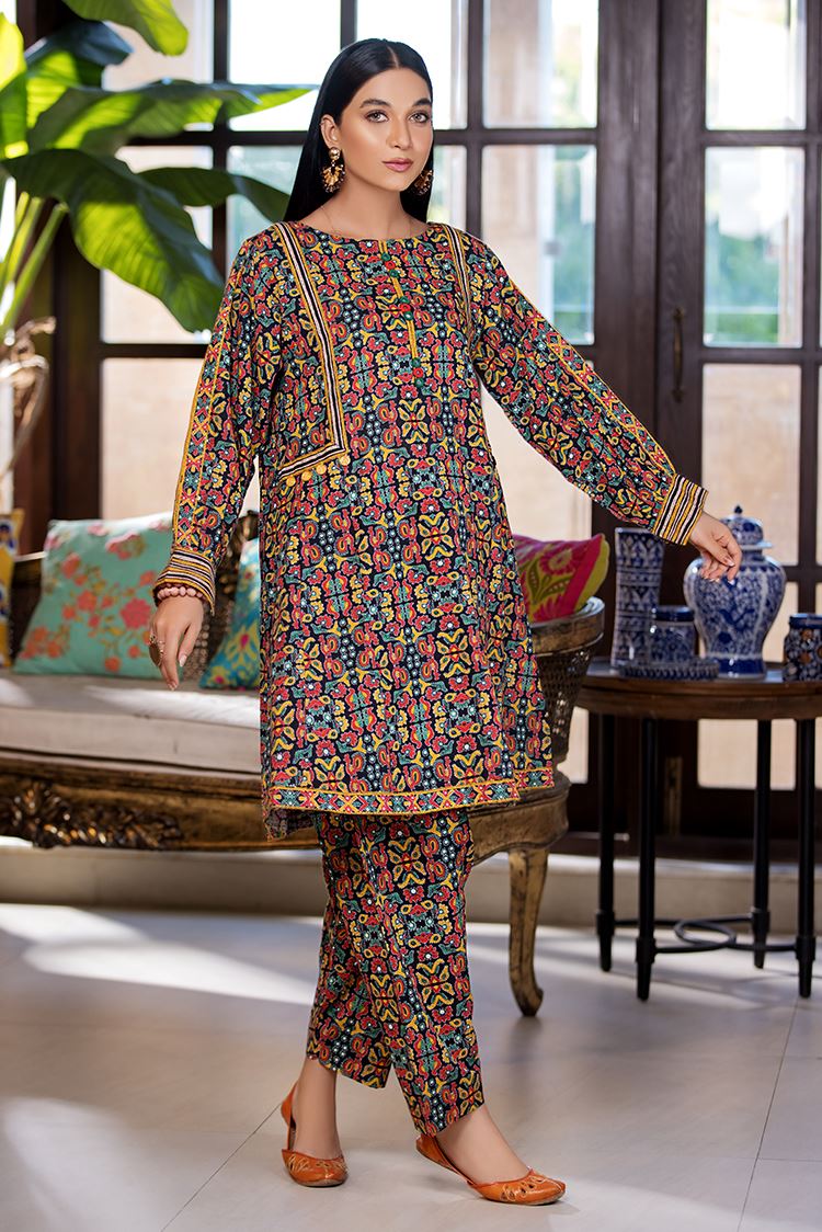 Picture of Ellena - Printed Slub Khaddar 2-PC Suit - Available at Raja Sahib