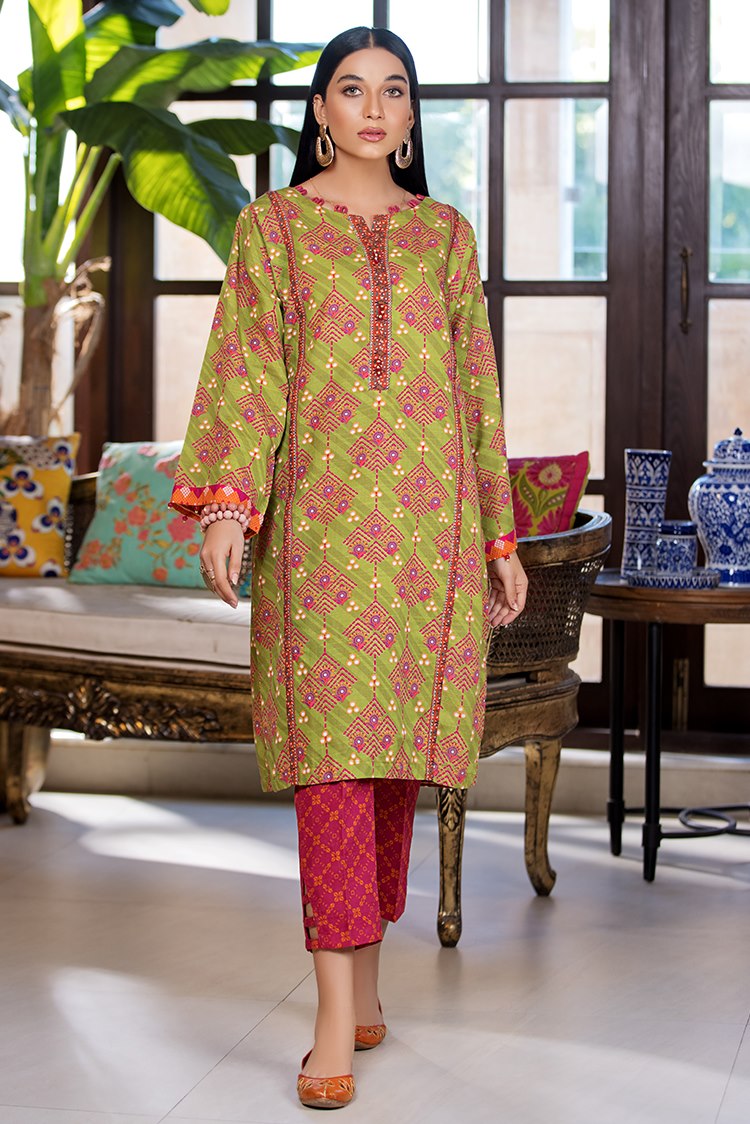 Picture of Ellena - Printed Slub Khaddar 2-PC Suit - Available at Raja Sahib