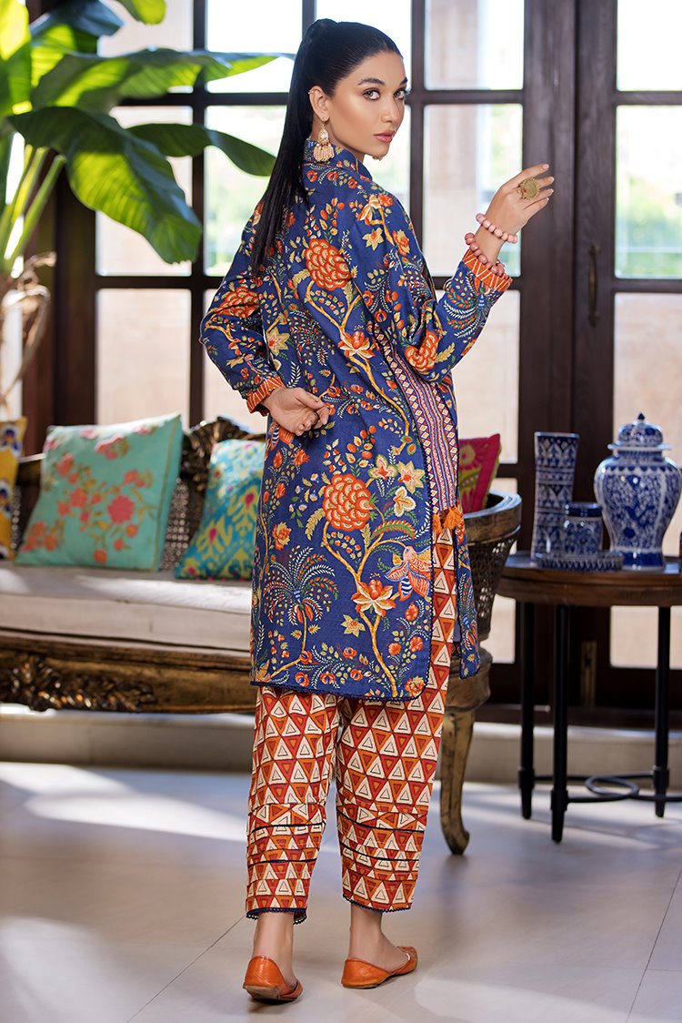 Picture of Ellena - Printed Slub Khaddar 2-PC Suit - Available at Raja Sahib