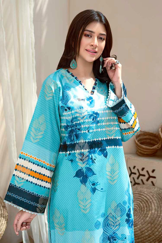 Picture of Ellena - Rania EY-L1-3-01 Printed Jacquard Kurti - Available at Raja Sahib