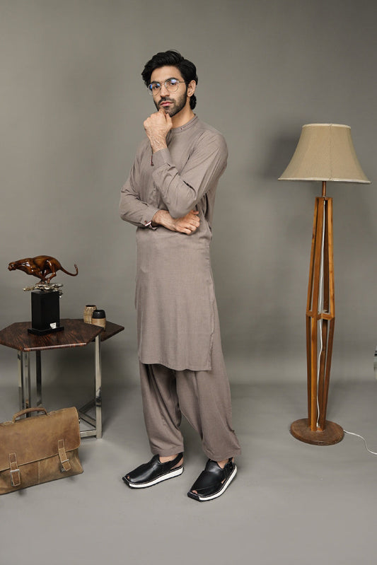 Picture of Black Pearl-Rosy Brown Kameez Shalwar - C11BR - Available at Raja Sahib