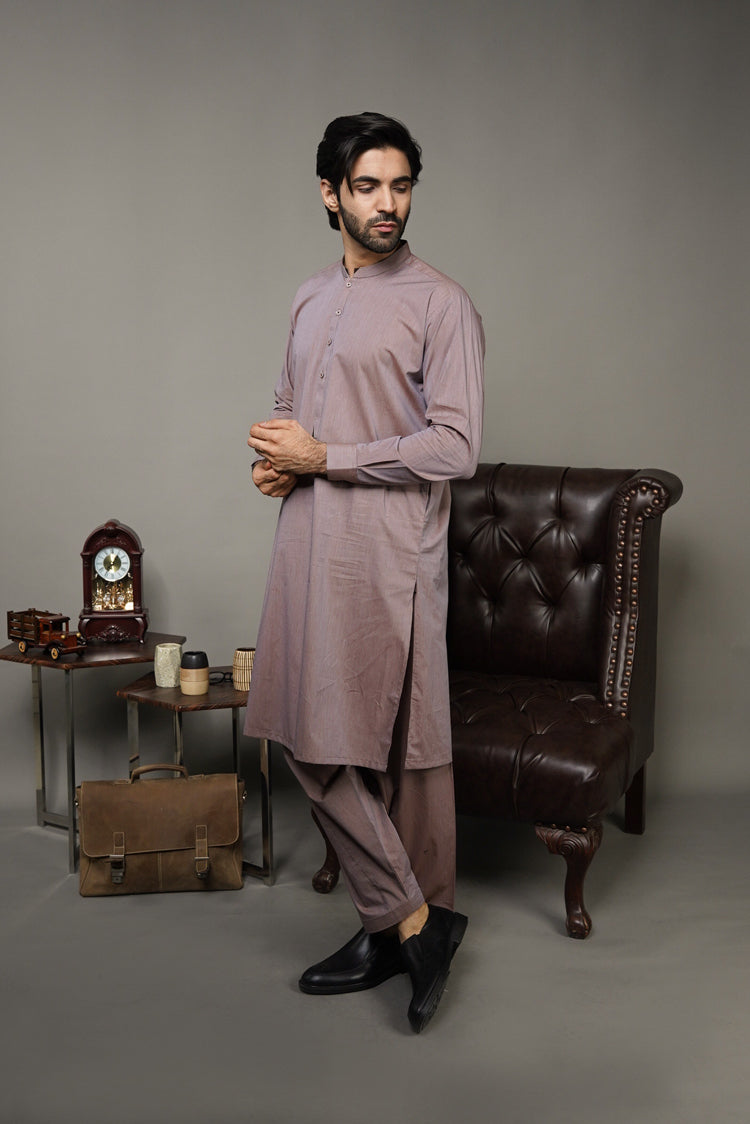 Picture of Black Pearl-Rosy Brown Kameez Shalwar - CT57MR - Available at Raja Sahib