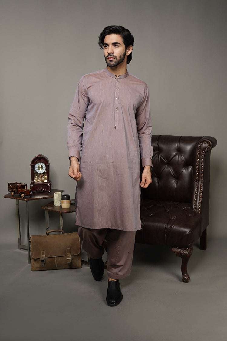 Picture of Black Pearl-Rosy Brown Kameez Shalwar - CT57MR - Available at Raja Sahib