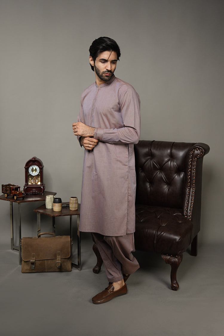 Picture of Black Pearl-Rosy Brown Kameez Shalwar - CT58MR - Available at Raja Sahib