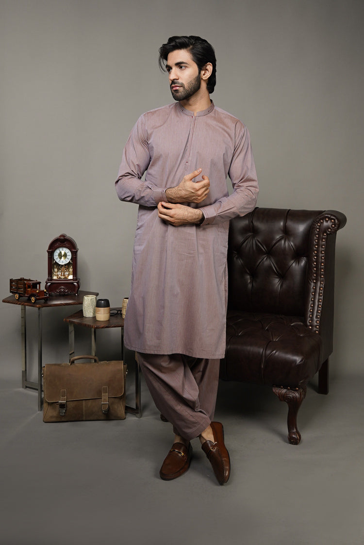 Picture of Black Pearl-Rosy Brown Kameez Shalwar - CT58MR - Available at Raja Sahib