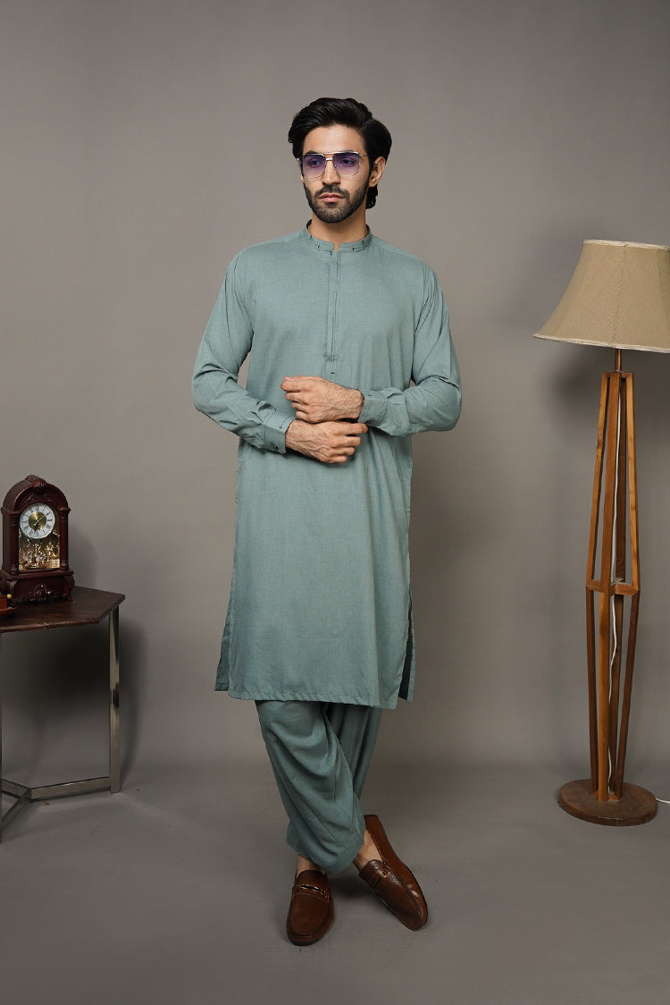 Picture of Black Pearl-Sea Green Kameez Shalwar - C17GN - Available at Raja Sahib