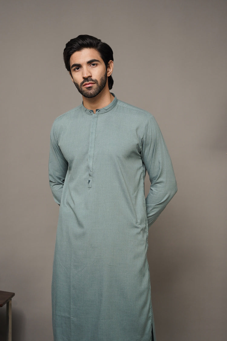 Picture of Black Pearl-Sea Green Kameez Shalwar - C20GN - Available at Raja Sahib