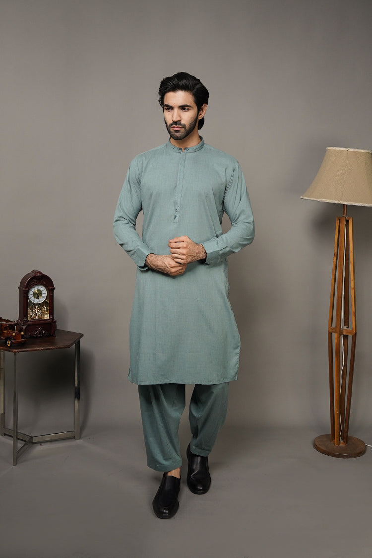 Picture of Black Pearl-Sea Green Kameez Shalwar - C20GN - Available at Raja Sahib