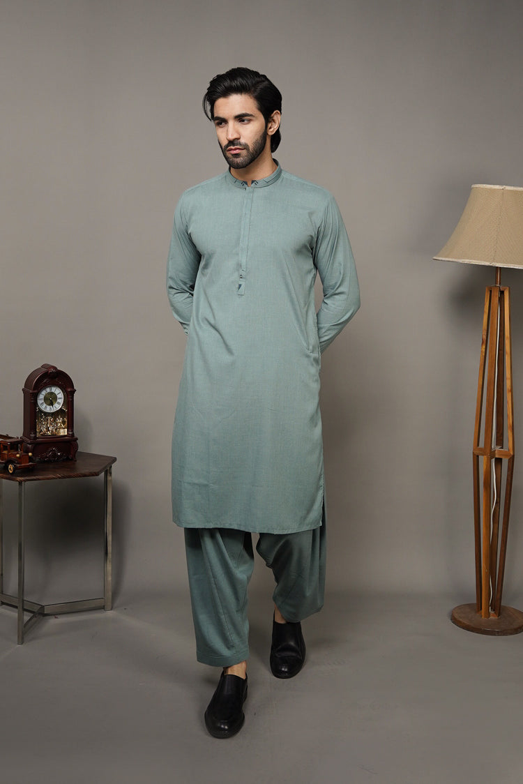 Picture of Black Pearl-Sea Green Kameez Shalwar - C20GN - Available at Raja Sahib