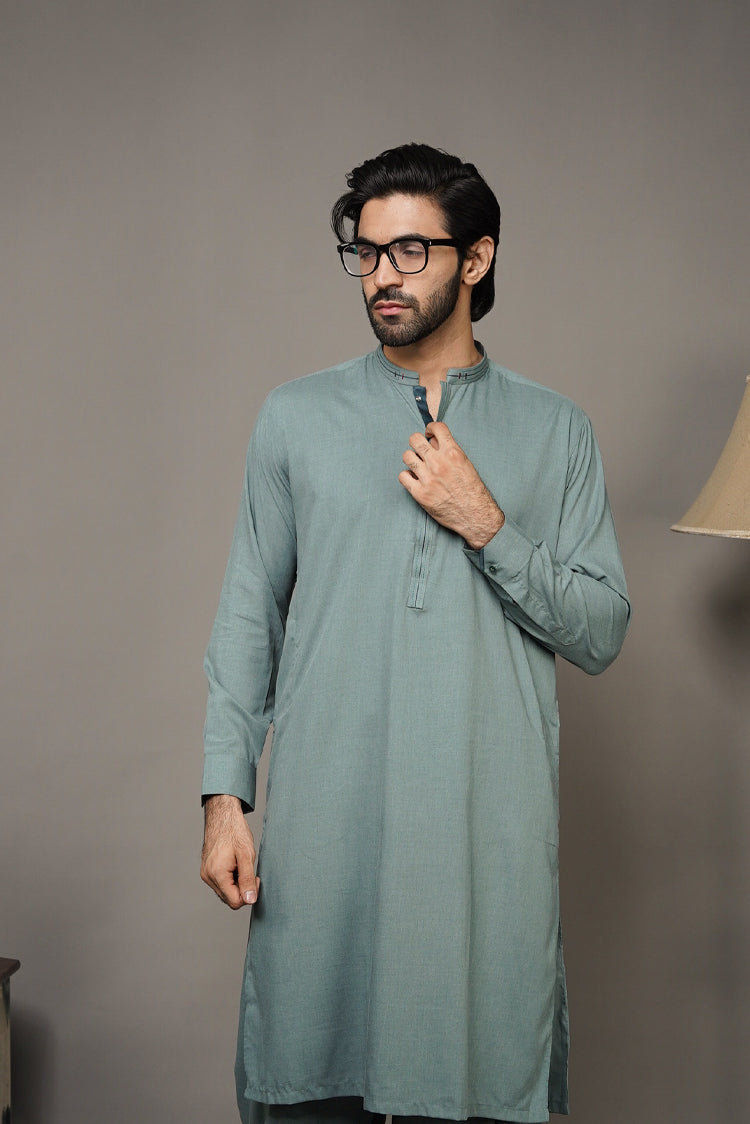 Picture of Black Pearl-Sea Green Kameez Shalwar - C22GN - Available at Raja Sahib