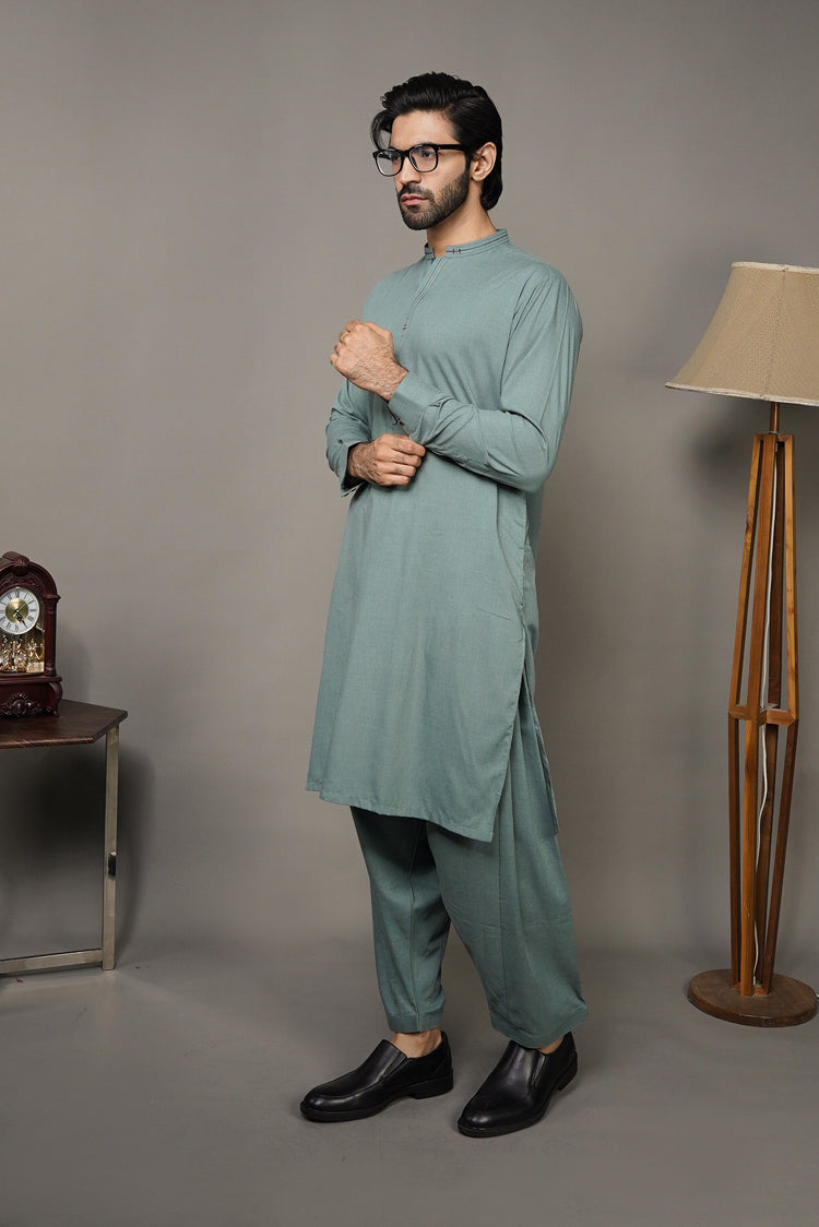 Picture of Black Pearl-Sea Green Kameez Shalwar - C22GN - Available at Raja Sahib