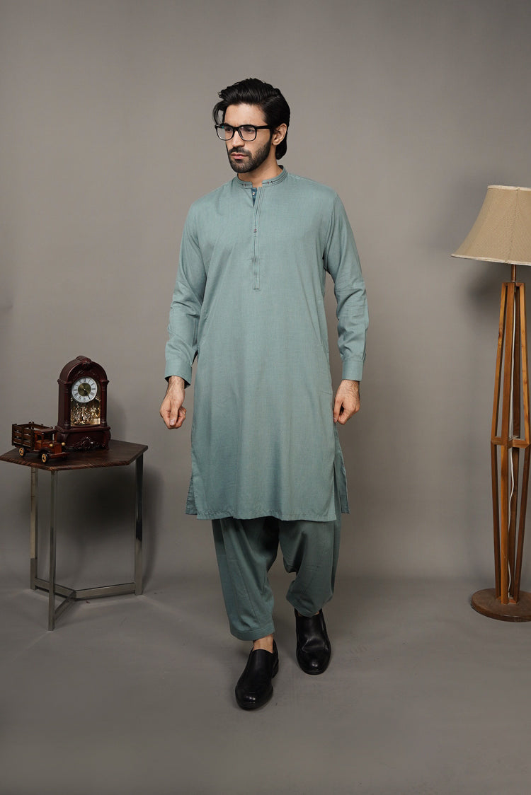 Picture of Black Pearl-Sea Green Kameez Shalwar - C22GN - Available at Raja Sahib