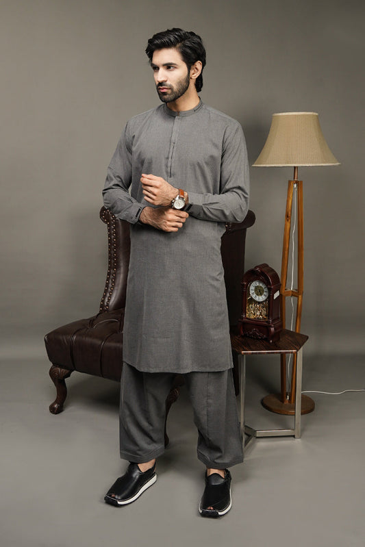 Picture of Black Pearl-Slate Gray Kameez Shalwar - C25GY - Available at Raja Sahib