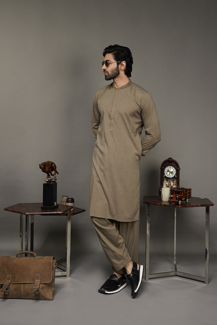 Picture of Black Pearl-Tan Kameez Shalwar - C21BR - Available at Raja Sahib