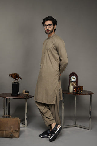 Picture of Black Pearl-Tan Kameez Shalwar - C26BR - Available at Raja Sahib