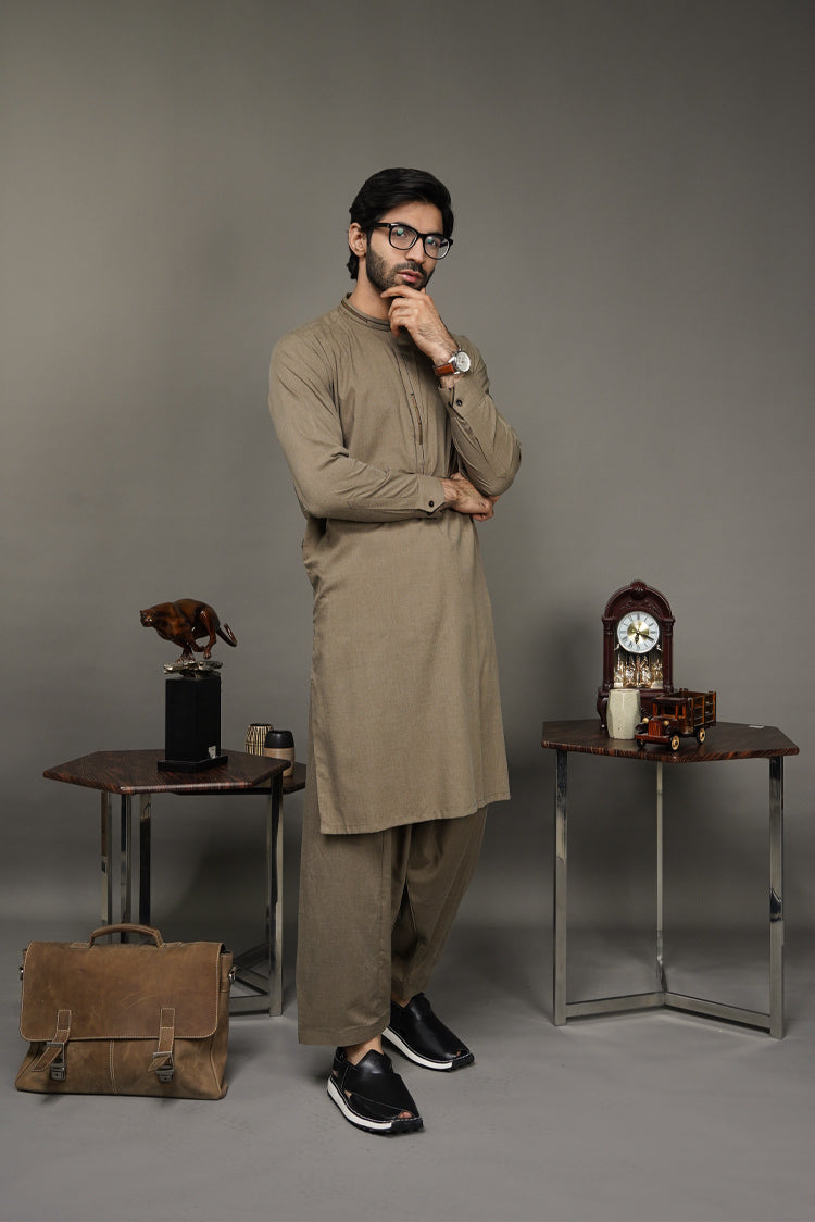 Picture of Black Pearl-Tan Kameez Shalwar - C29BR - Available at Raja Sahib